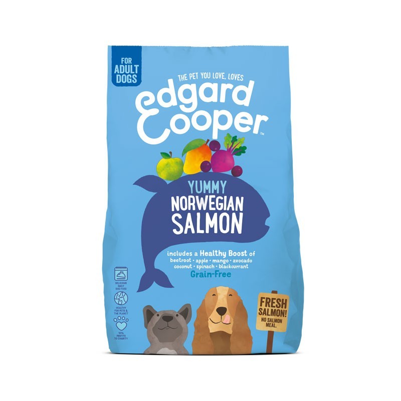 Edgard & Cooper Adult Grain Free Salmone Fresco Norvegese con Barbabietola e Mela