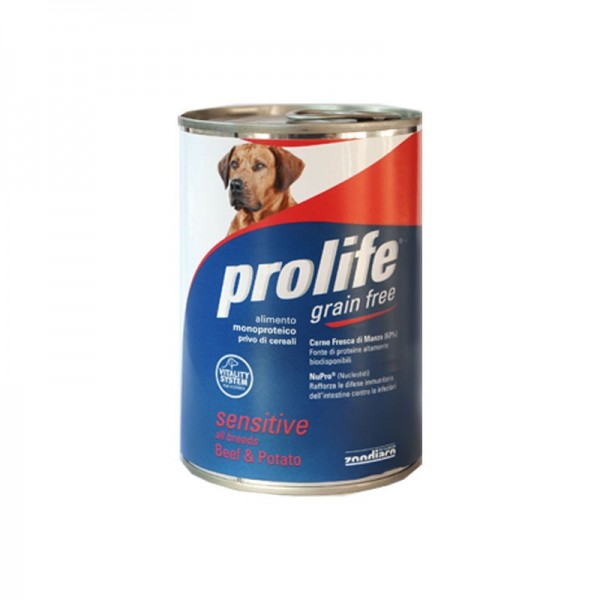 Prolife Adult Sensitive Manzo e Patate Umido per Cani 400gr