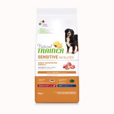Trainer Natural Sensitive Adult Medium-Maxi con Maiale Trainer Natural Sensitive Adult Medium-Maxi con Maiale
