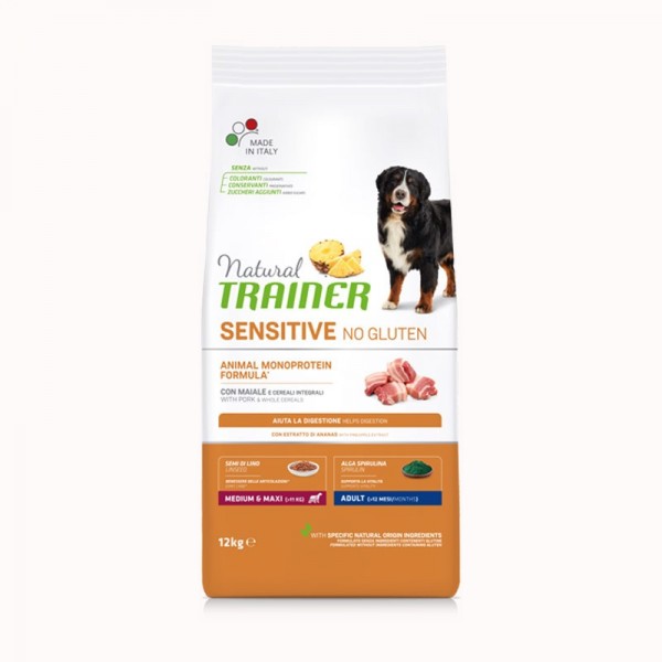 Trainer Natural Sensitive Adult Medium-Maxi con Maiale Trainer Natural Sensitive Adult Medium-Maxi con Maiale
