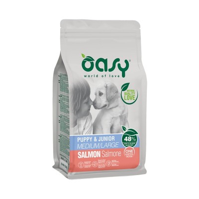 Oasy One Animal Protein Puppy Medium/Large Salmone Per Cani