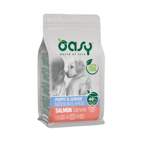 Oasy One Animal Protein Puppy Medium/Large Salmone Per Cani