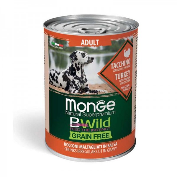 Monge Dog BWild Grain Free Adult Tacchino con Zucca e Zucchine