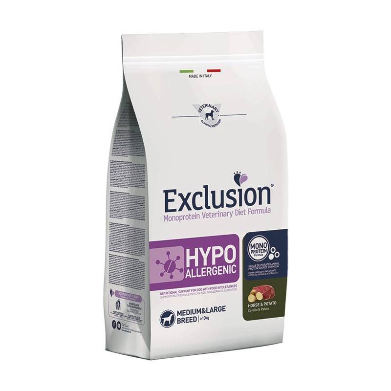 Exclusion Diet Hypoallergenic Cavallo e Patate Medium & Large Breed per Cani