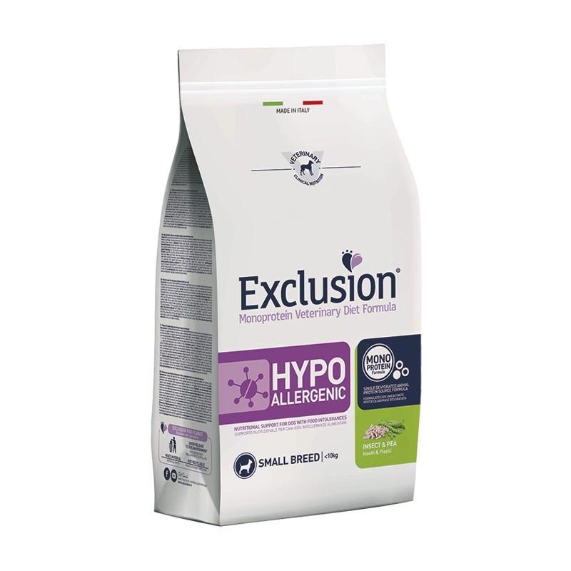 Exclusion Diet Hypoallergenic Insetti e Piselli Adult Small Breed per Cani