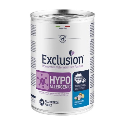 Exclusion Vet Diet Hypoallergenic All Breeds Adult Umido Pesce e Patate