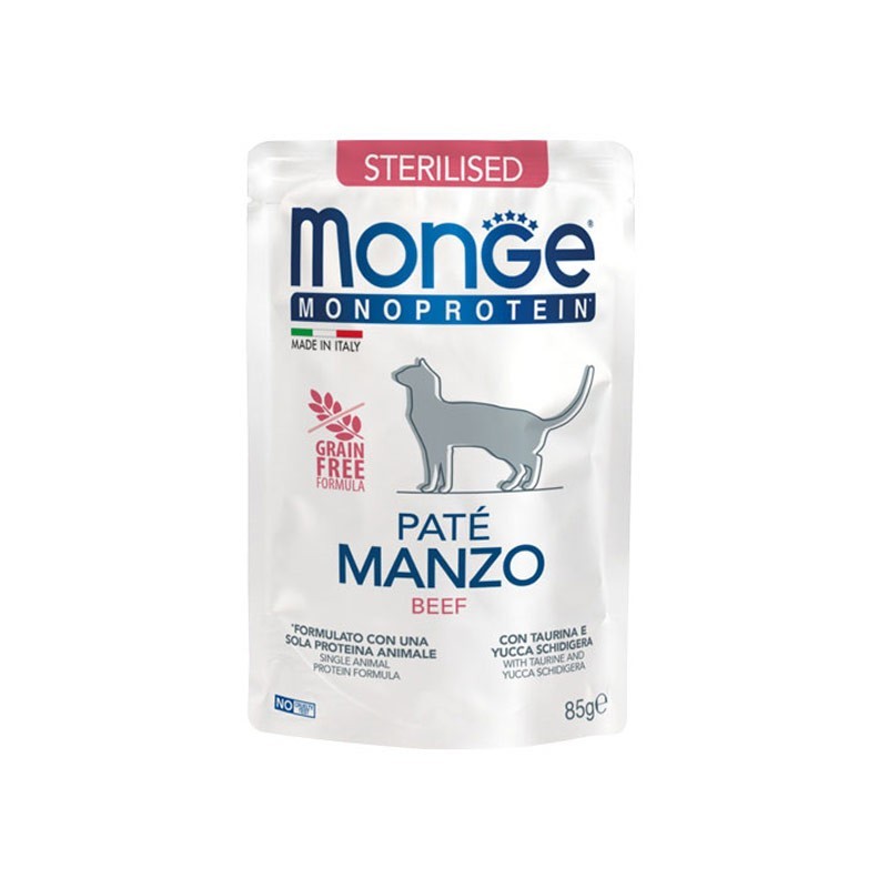 Monge Cat Sterilised Monoprotein Paté Manzo per Gatti