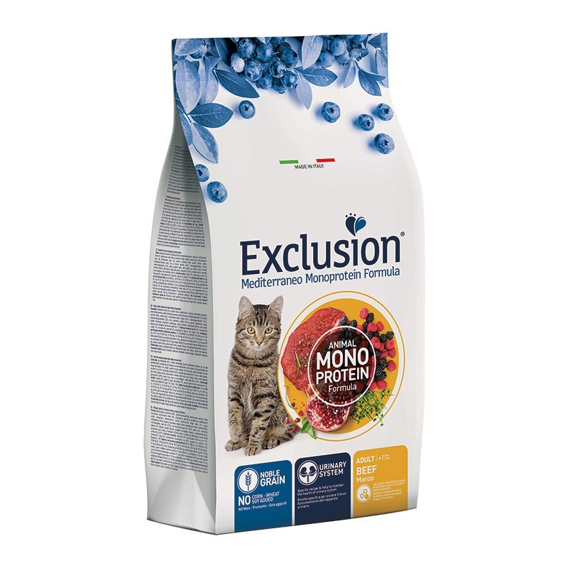 Exclusion Mediterraneo Adult Manzo Noble Grain per Gatti