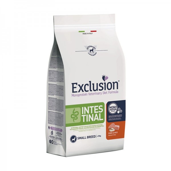 Exclusion Vet Diet Intestinal Maiale e Riso Small Breed