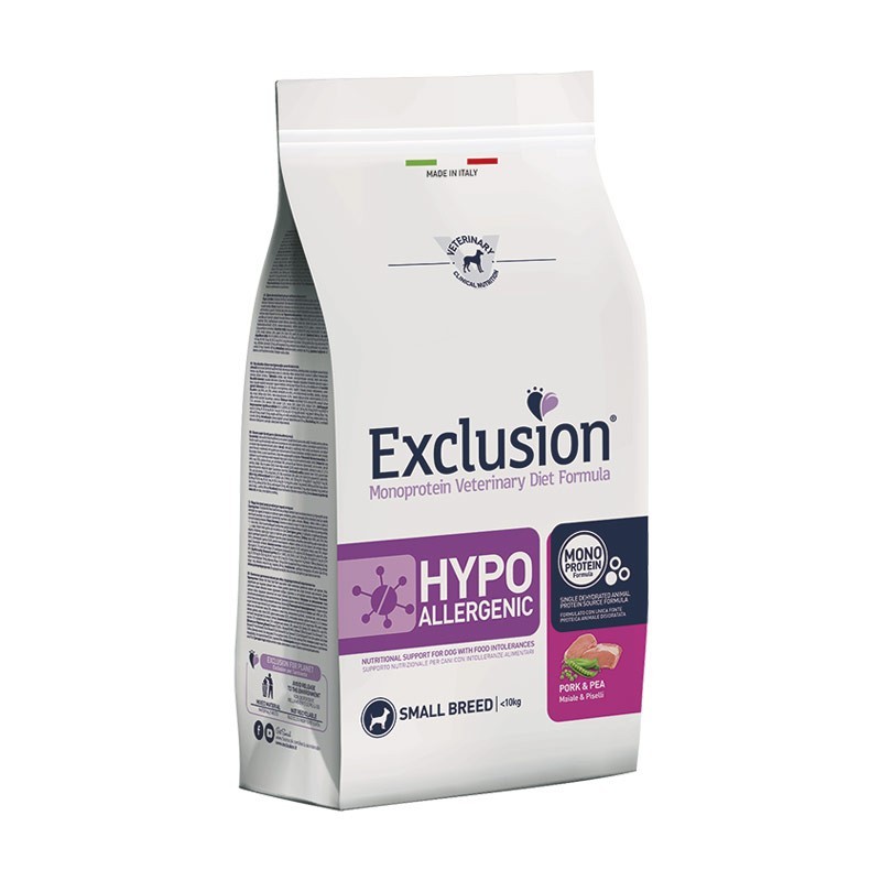 Exclusion Vet Diet Hypoallergenic Small Breed Maiale e Piselli