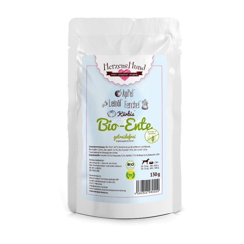 Image of Herzens Hund Anatra Bio con Verdure Bio Grain Free Umido per Cani