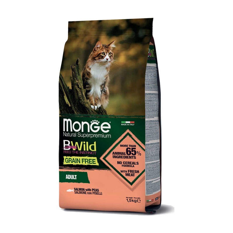 Monge BWild Grain Free Salmone e Piselli Adult per Gatti