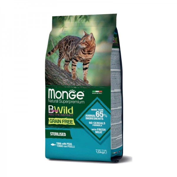 Monge Cat BWild Grain Free Sterilised Adult Tonno e Piselli