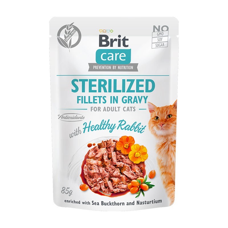 Brit Care Sterilized Filetti con Coniglio in Salsa per Gatti