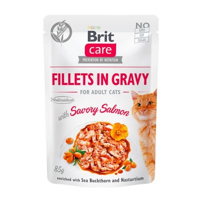 Brit Care Sterilized Filetti con Salmone in Salsa per Gatti
