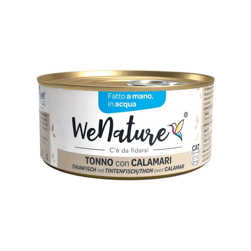 WeNature Tonno con Calamari in Acqua Umido per Gatti