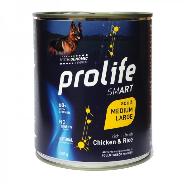 Prolife Smart Adult Medium/Large Pollo e Riso Umido per Cani