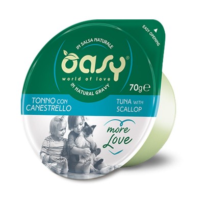 Oasy More Love Tonno con Canestrello per Gatti Cup 70gr