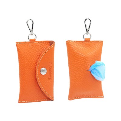 Pupakiotti Basic Pocket Porta Sacchetti in Pelle Arancione