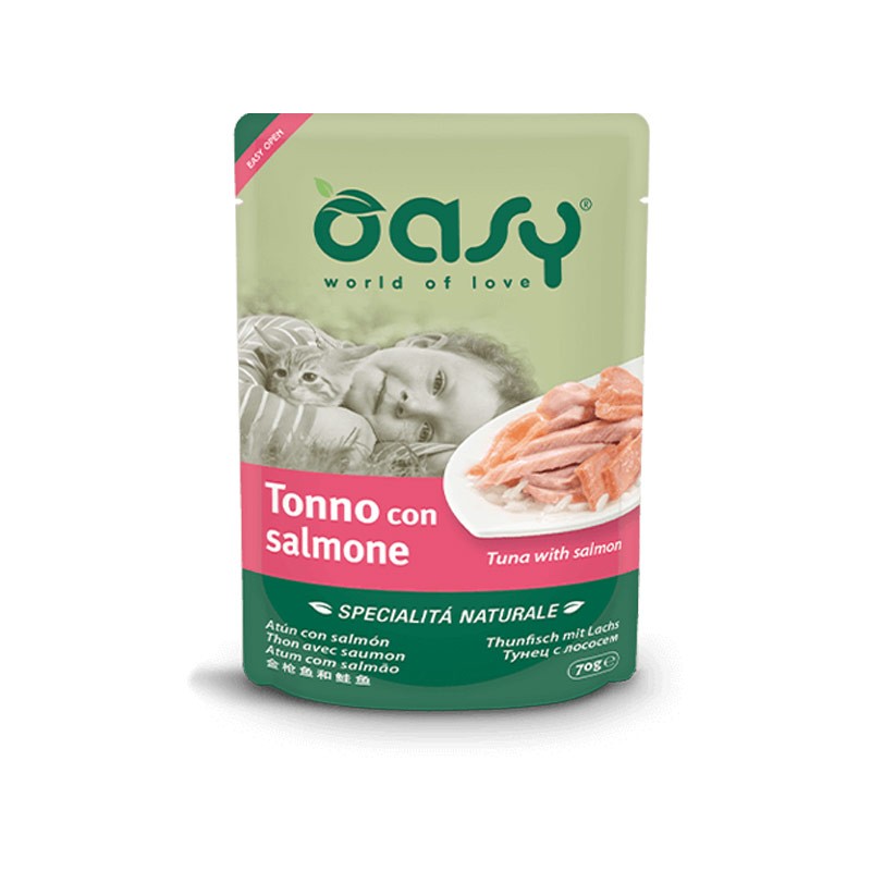 Image of Oasy Cat Natural Adult Tonno con Salmone in Busta