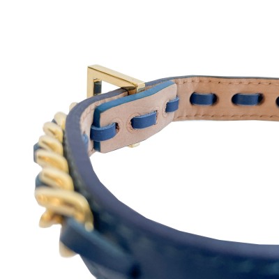 Not Too Pet The Icon Collar Oceano con Catena Diamantata Not Too Pet The Icon Collar Oceano con Catena Diamantata