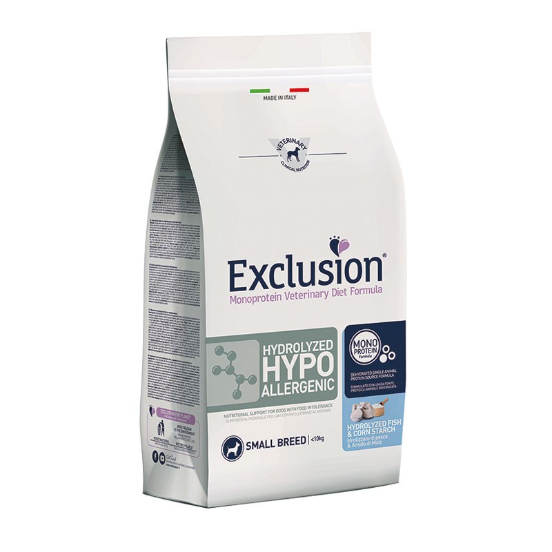 Exclusion Diet Hypoallergenic Idrolizzato Pesce e Mais Small Breed per Cani