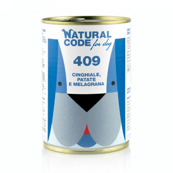 Natural Code Cinghiale, Patate e Melograno per Cani 400 g