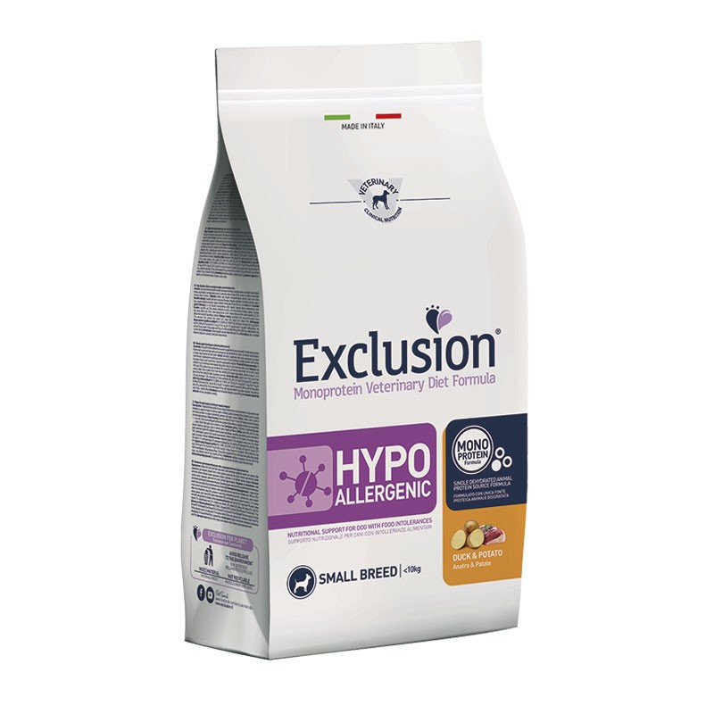 Exclusion Diet Hypoallergenic Anatra e Patate Small Breed per Cani