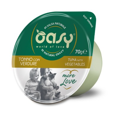 Oasy More Love Tonno con Verdure per Gatti Cup 70gr