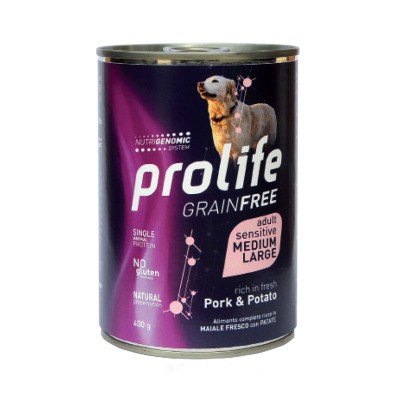 Prolife Grain Free Adult Sensitive Medium/Large Maiale e Patata Umido per Cani
