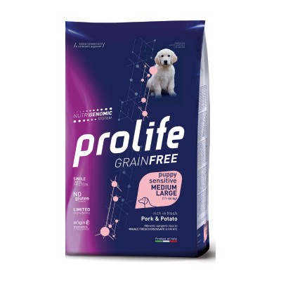Prolife Grain Free Puppy Sensitive Medium e Large Maiale e Patate
