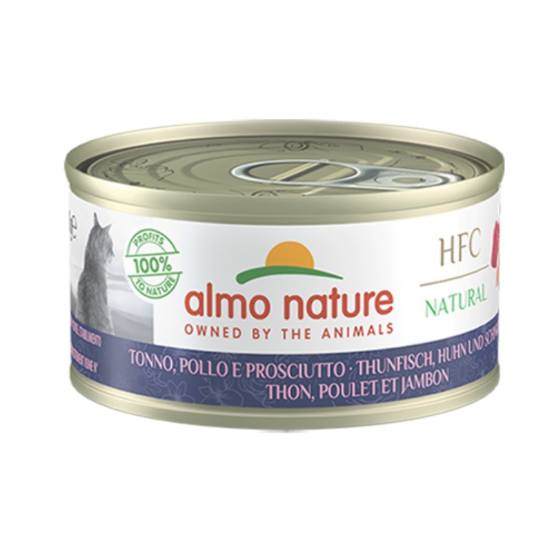 Image of Almo Nature HFC al Tonno, Pollo e Prosciutto per Gatti 70gr