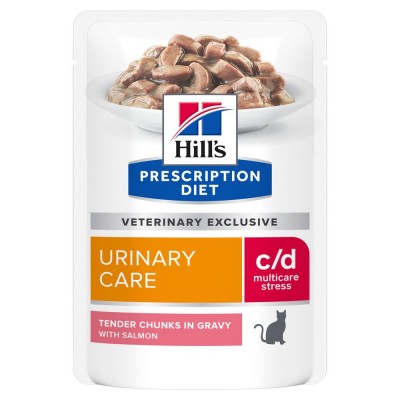 Hill's c/d Urinary Stress con Salmone Prescription Diet Feline Umido in Busta