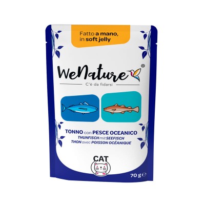 WeNature Tonno con Pesce Oceanico Soft Jelly in Busta per Gatti