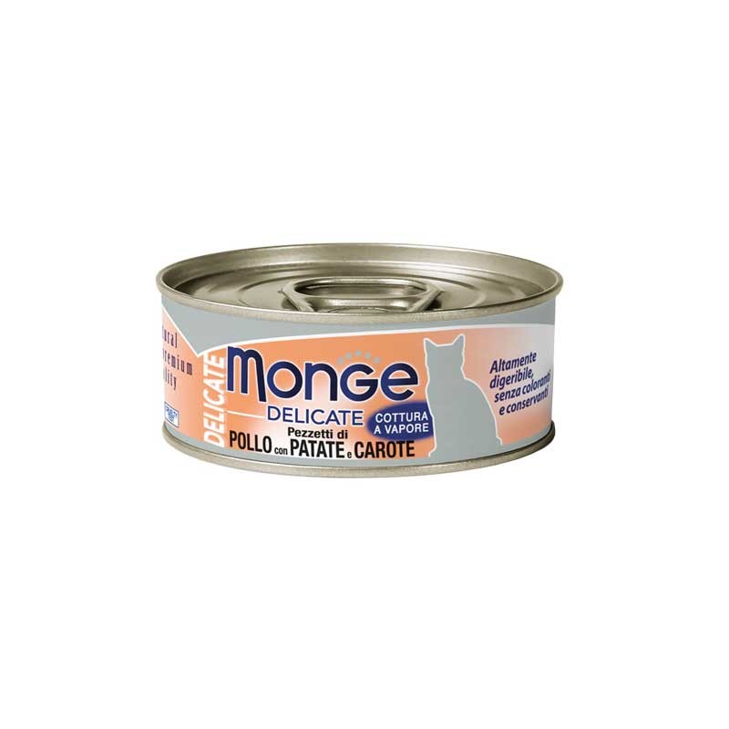 Image of Monge Delicate Pollo Patate e Carote per Gatti 80gr