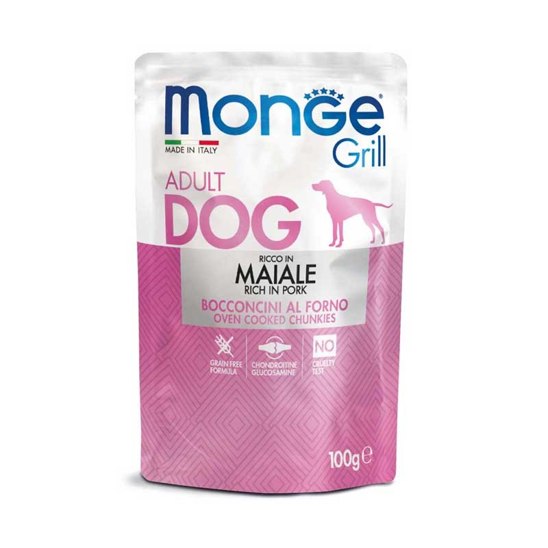 Image of Monge Bocconcini Grill con Maiale per Cani