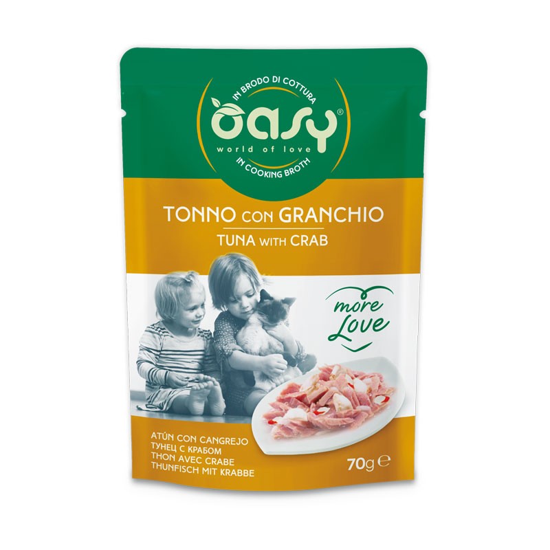 Image of Oasy More Love Tonno con Granchio in Busta per Gatti 70gr