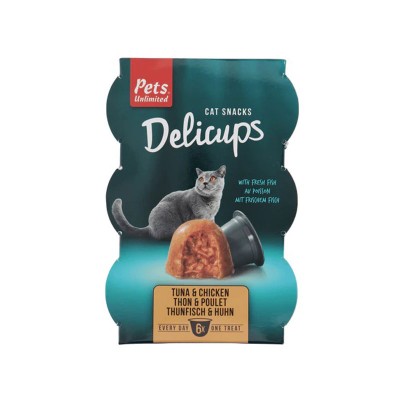 Pets Unlimited Delicups Tonno e Pollo Snack per Gatti