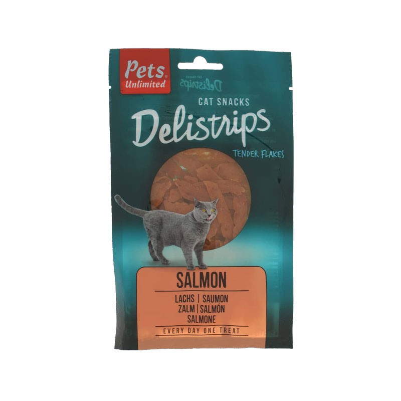 Pets Unlimited Delistrips Salmone Snack per Gatti