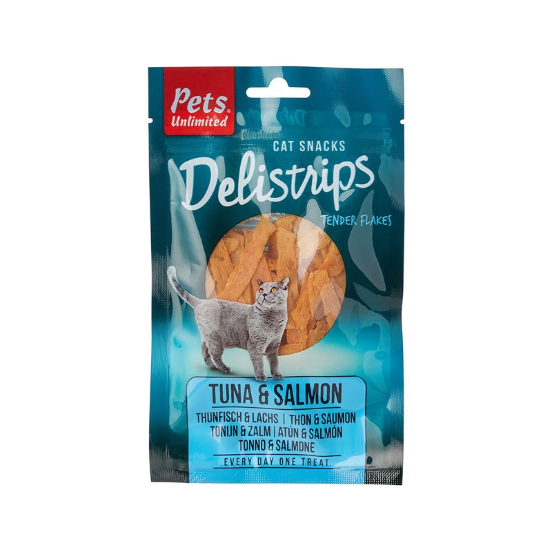 Image of Pets Unlimited Delistrips Tonno e Salmone Snack per Gatti