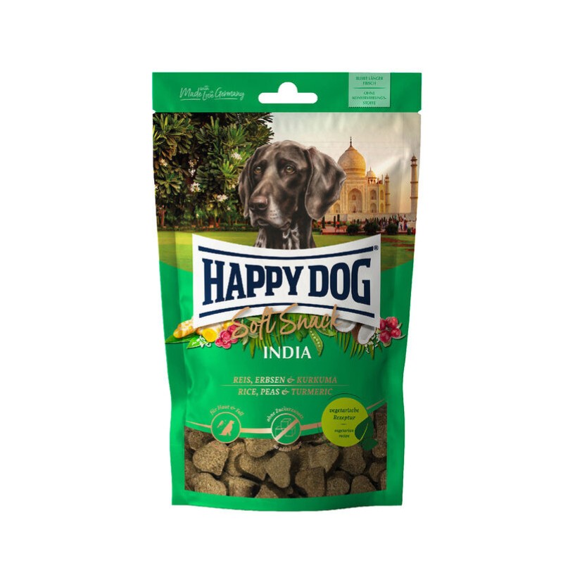 Happy Dog Soft Snack India Riso Piselli e Curcuma per Cani