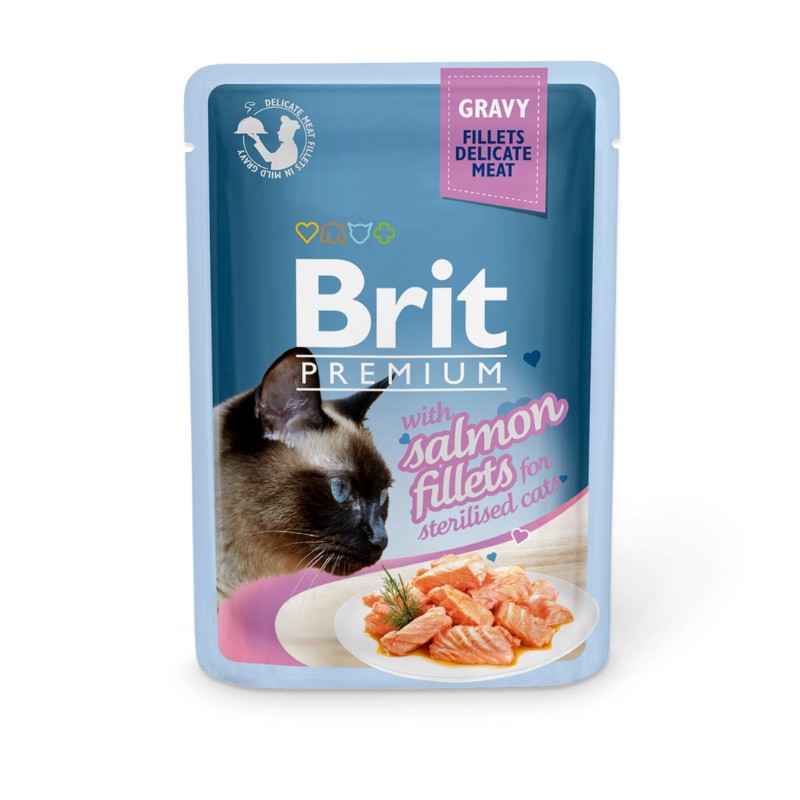 Image of Brit Premium Sterilised Filetti di Salmone per Gatti