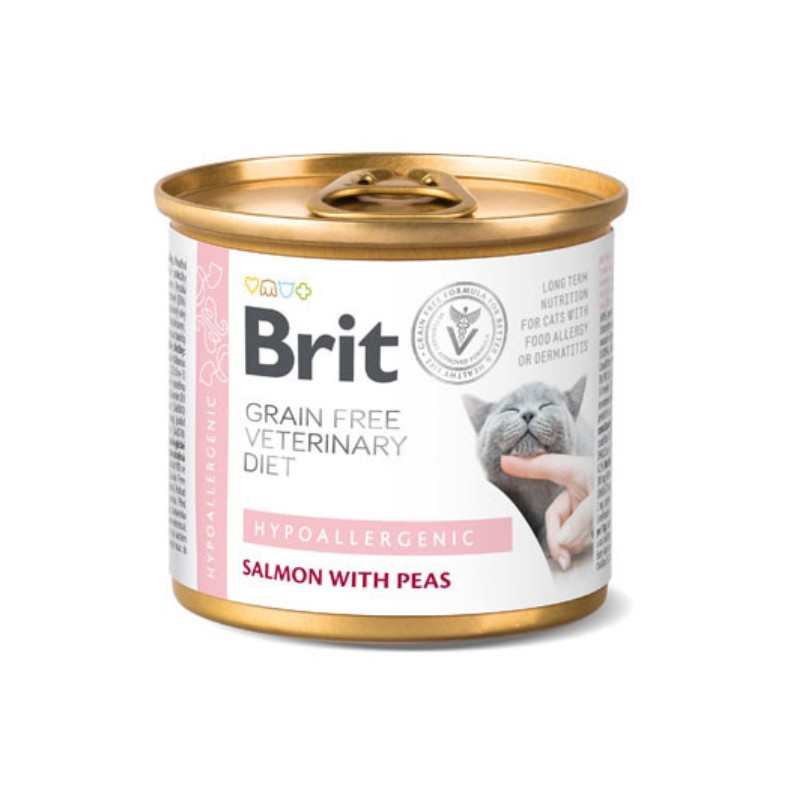 Brit Veterinary Diet Hypoallergenic Salmone e Piselli Umido per Gatti