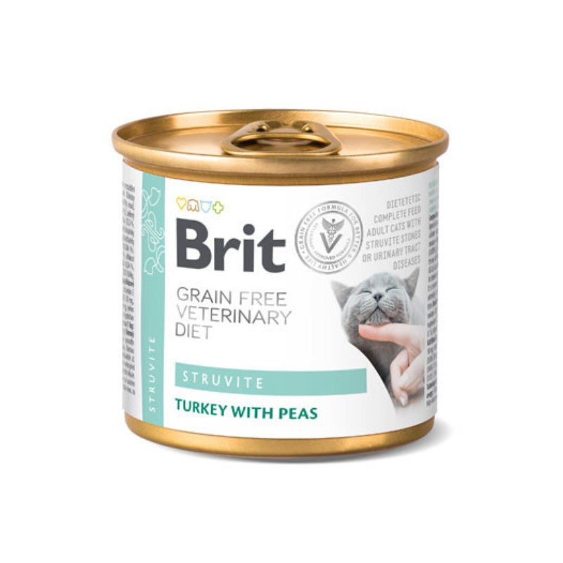 Image of Brit Veterinary Diet Struvite Tacchino e Piselli Umido per Gatti