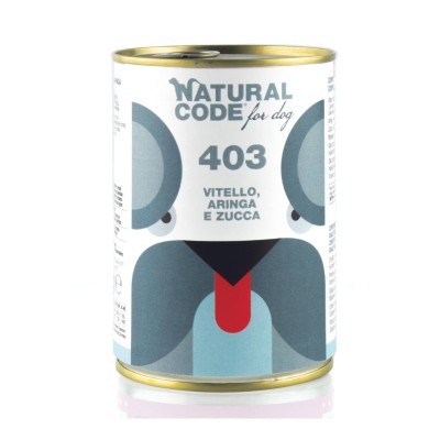 Natural Code Vitello, Aringa e Zucca per Cani 400gr