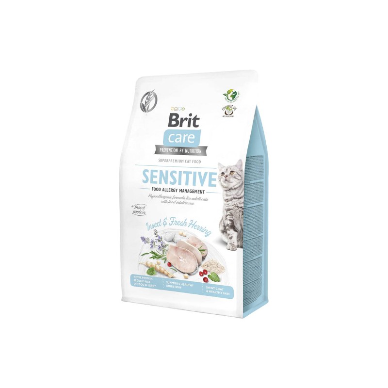 Image of Brit Care Sensitive Insetti e Aringa Grain Free per Gatti