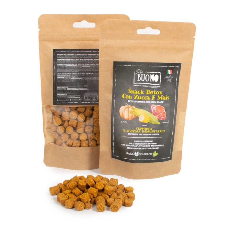 Pi Buono Snack Detox Maiale, Mais e Zucca per Cani