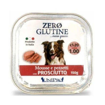 Unipro Mousse e Pezzetti al Prosciutto per Cani 150g