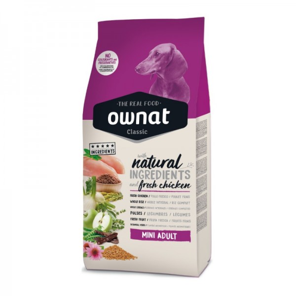Ownat Dog Classic Adult Mini Pollo, Mela e Riso per Cani