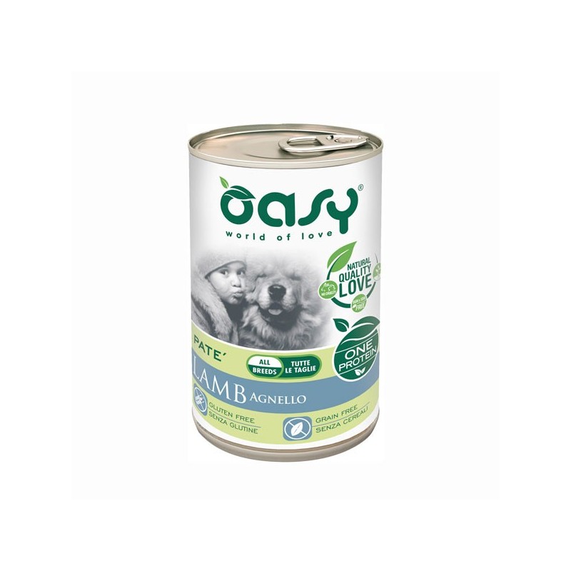 Image of Oasy Umido Monoproteico Agnello per Cani 400gr